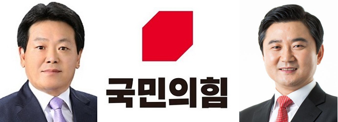 허용진 국민의힘 제주도당 서귀포시당협위원장(좌)과 현덕규 전 국민의당 제주시을 당협위원장(우).
