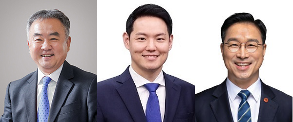 왼쪽부터 송재호(제주시갑), 김한규(제주시을), 위성곤(서귀포시) 국회의원