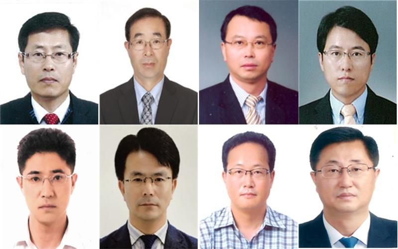 상단 왼쪽부터 안우진 제주시 부시장, 오임수 서귀포시 부시장, 강승철 소통혁신정책관, 조상범 특별자치행정국장, 하단 왼쪽부터 오성율 문화체육대외협력국장, 이상헌 교통항공국장, 고종석 해양수산국장, 강재섭 상하수도본부장 직무대리.