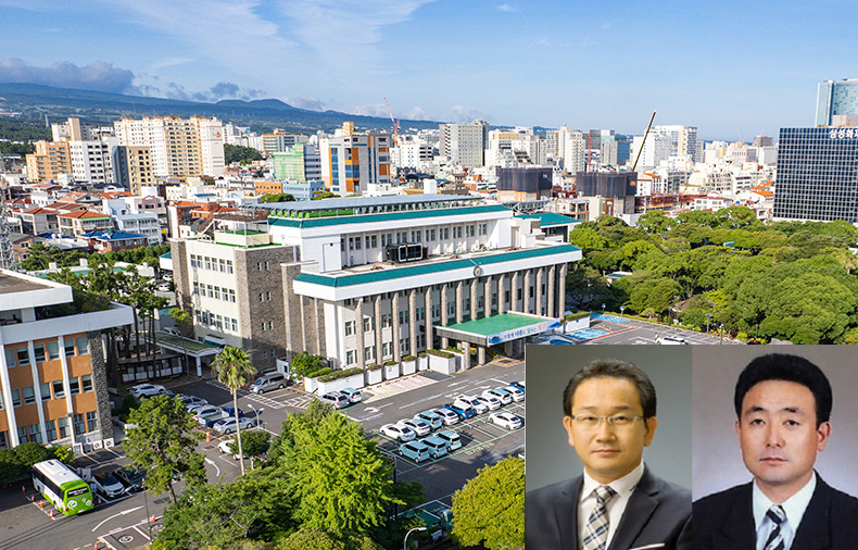 강병삼 제주시장 후보자(왼쪽)와 이종우 서귀포시장 후보자