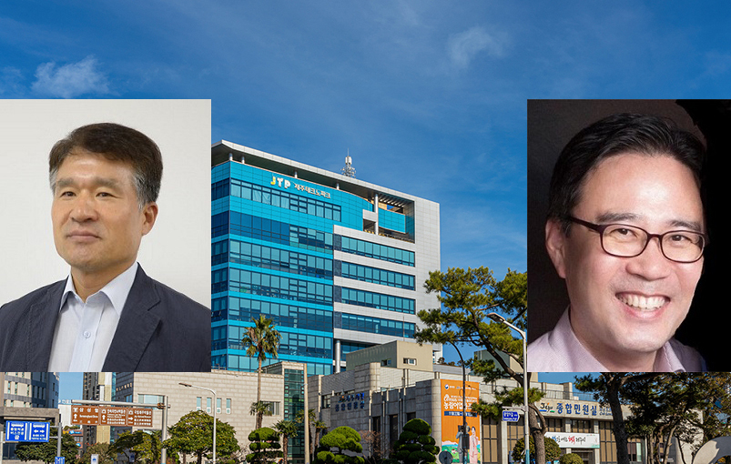 문용석(좌) 전 삼성전자 영국연구소장과 정기훈 전 서울신용평가 대표이사