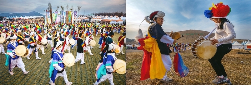 왼쪽부터 (은상) 김성권 - '대동 풍물놀이', 현연심 - '흥겨운 풍물'