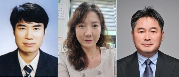 왼쪽부터 전남수 총무과장, 강리정 홍보과장, 김병수 사무국장