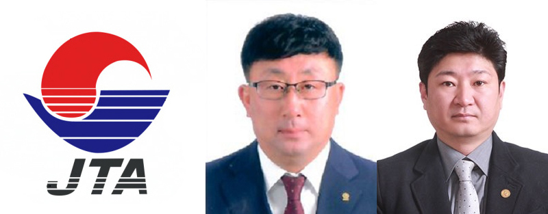 왼쪽부터 강동훈 한라산렌터카 대표(왼쪽)와 강인철 제주도관광협회 회장 직무대행