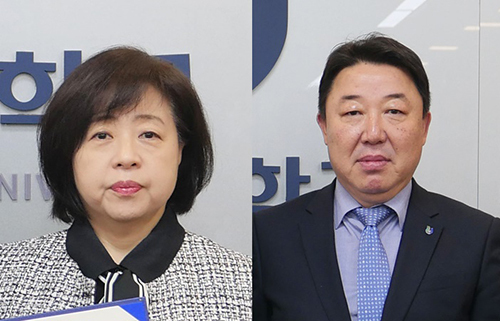 왼쪽부터 강희경 교육부총장, 강철웅 지산학연구부총장