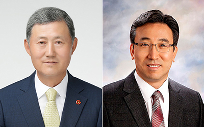 김완근 제주시장(왼쪽)과 오순문 서귀포시장