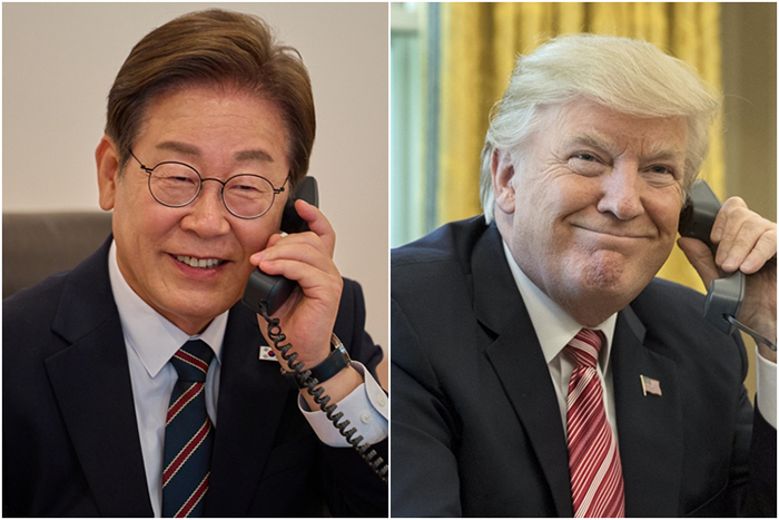 통화하는 이재명 대통령(왼쪽)과 트럼프 미국 대통령 [연합뉴스)