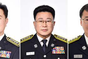 강성부 동부소방서장, 김승용 서부소방서장, 고정배 서귀포소방서장