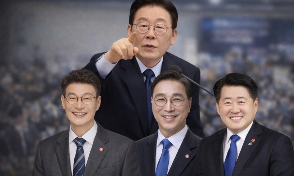 대통령이 깃발 든 '제주의 미래' ... 민주당 세 후보 "내가 쏘아올린 작은공"