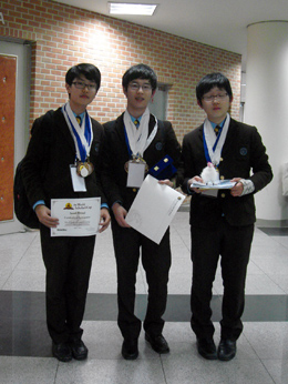 NLCS Jeju 8학년 홍태화, 박민기, 황준혁 학생