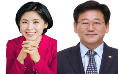 김미애 부산 해운대을 통합당 당선인, 김정호 경남 김해시을 민주당 당선인.
