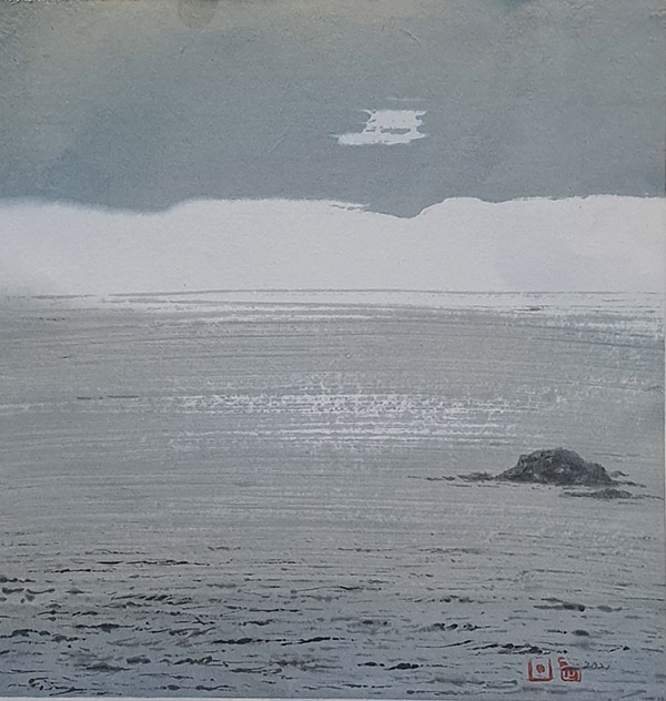 자연- 빛/ 34.5㎝×34㎝/ 화선지에수묵담채/ 2021
