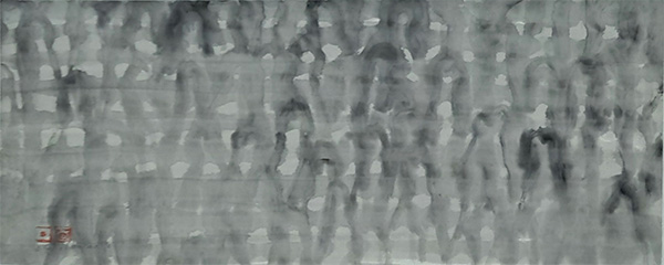 바로지금이순간/ 46.5㎝ x 18.5㎝/ 화선지에 수묵/ 2004